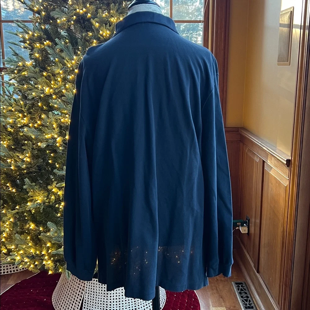 Polo Ralph Lauren Men's Classic Navy Blue long sleeve shirt XXL custom fit